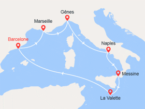 Croisière Italie, Malte, Espagne au départ de Marseille